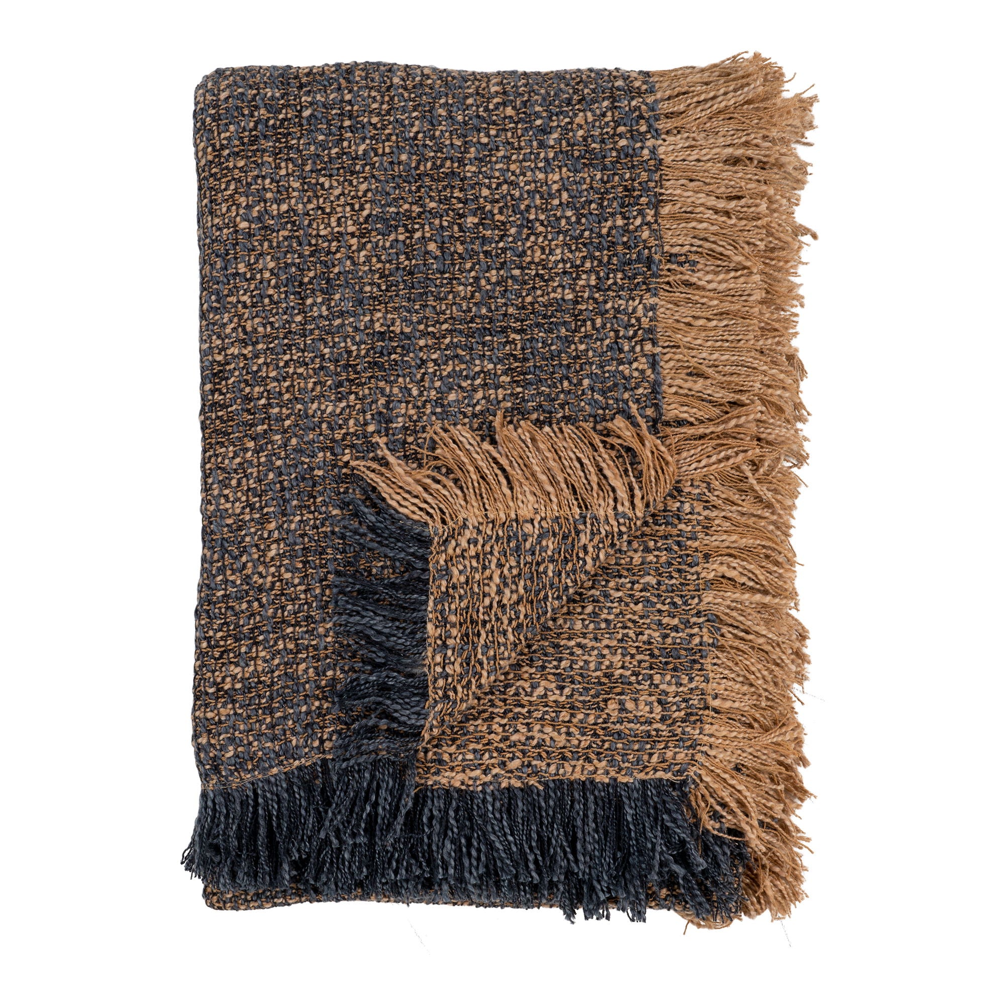 Farbe Ely – Decke, Baumwollmischung, blau/gelb, 130×170 cm